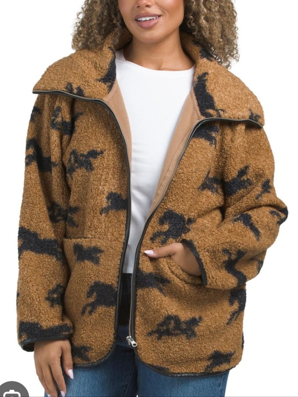 House Of Harlow 1960 Teddy Sherpa Zip Jacket